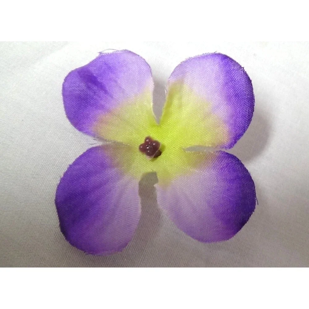 Hydrangea Flowers Artificial Blossoms Silk Purple & Yellow 70 Pieces #039C